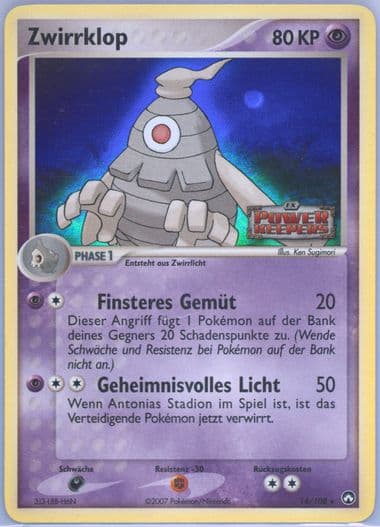 Zwirrklop-Reverse Foil German (14) 2007 Pokemon EX Power Keepers