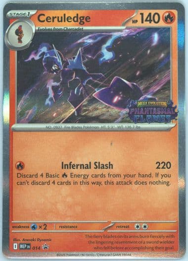 Ceruledge Phantasmal Flames Prerelease (014) 2025 Pokemon Mep EN-Me Black Star Promo