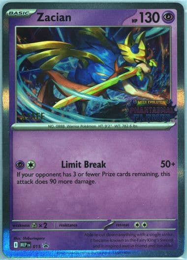 Zacian Phantasmal Flames Prerelease (015) 2025 Pokemon Mep EN-Me Black Star Promo