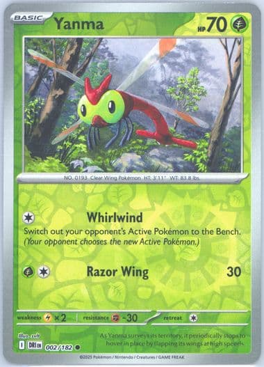 Yanma Reverse Holo (002) 2025 Pokemon Dri EN-Destined Rivals