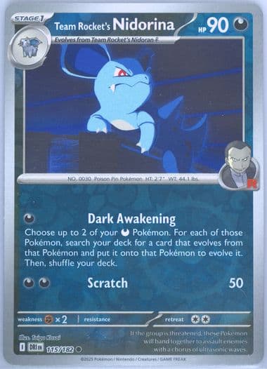Team Rocket's Nidorina Reverse Holo (115) 2025 Pokemon Dri EN-Destined Rivals
