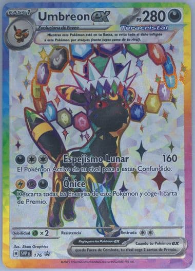 Umbreon EX Prismatic Evolutions Premium Figure Collection (176) 2025 Pokemon Spanish Svp ES-SV Black Star Promo
