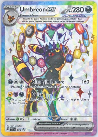 Umbreon EX Prismatic Evolutions Premium Figure Collection (176) 2025 Pokemon Italian Svp It-SV Black Star Promo
