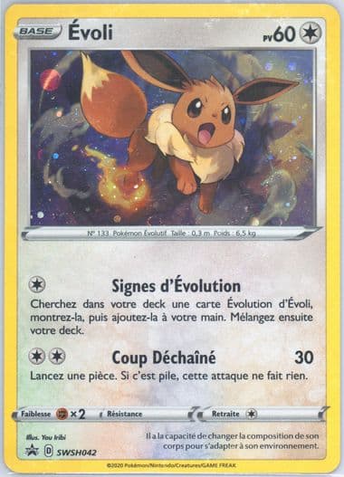 Evoli-Holo Triple Blisters Pack-French (042) 2020 Pokemon Swsh Black Star Promo