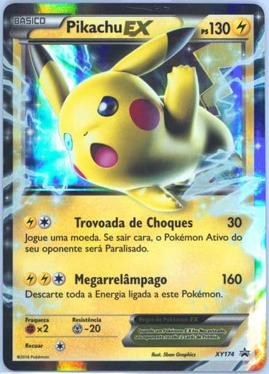 Pikachu EX Battle Heart Tins-Portuguese (XY174) 2016 Pokemon XY Black Star Promo