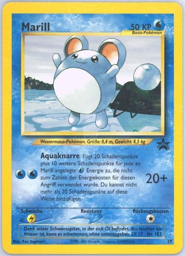Marill Pokemon League-German (29) 2000 Pokemon Promo Black Star