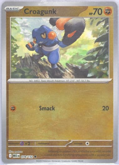 Croagunk Reverse Foil (078) 2025 Pokemon Meg EN-Mega Evolution