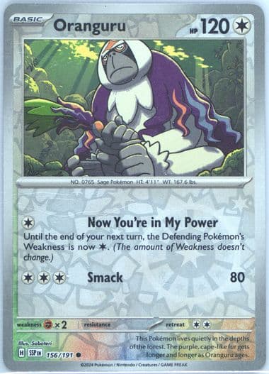 Oranguru Reverse Holo (156) 2024 Pokemon Ssp EN-Surging Sparks