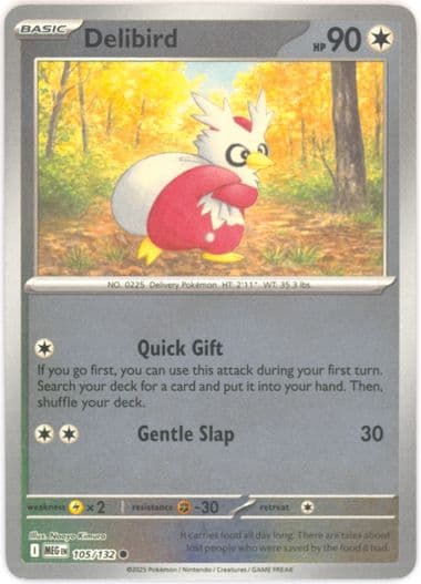 Delibird Reverse Holo (105) 2025 Pokemon Meg EN-Mega Evolution