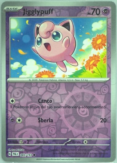 Jigglypuff Reverse Holo (083) 2023 Pokemon Italian Pal It-Paldea Evolved