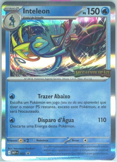 Inteleon Mega Evolution Prerelease-Staff (002) 2025 Pokemon Portuguese Mep PT-Me Black Star Promo
