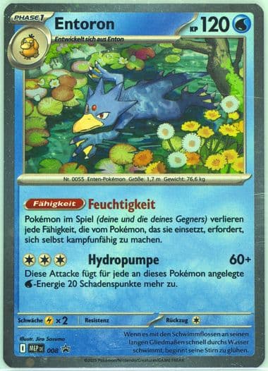 Golduck Mega Evolution Three Pack Blister (008) 2025 Pokemon German Mep de-Me Black Star Promo