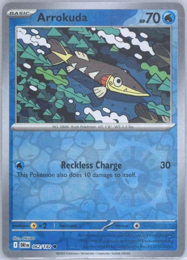 Arrokuda Reverse Holo (062) 2025 Pokemon Dri EN-Destined Rivals
