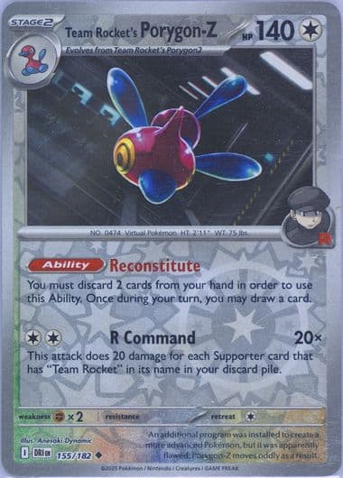 Team Rocket's Porygon-Z Reverse Holo (155) 2025 Pokemon Dri EN-Destined Rivals