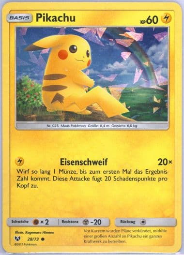 Pikachu Cracked Ice Let's Play Pikachu! Theme Deck-German (28) 2017 Pokemon Sun & Moon Shining Legends