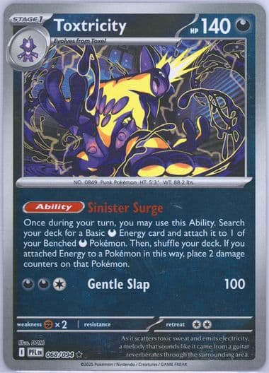 Toxtricity Reverse Holo (068) 2025 Pokemon Pfl EN-Phantasmal Flames