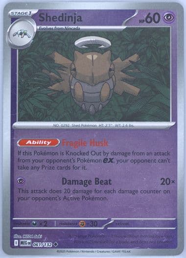 Shedinja Reverse Holo (061) 2025 Pokemon Meg EN-Mega Evolution