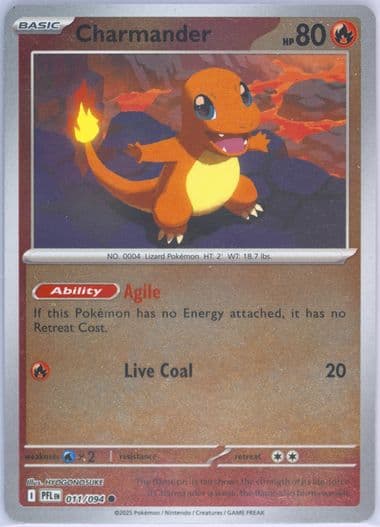 Charmander Reverse Holo (011) 2025 Pokemon Pfl EN-Phantasmal Flames