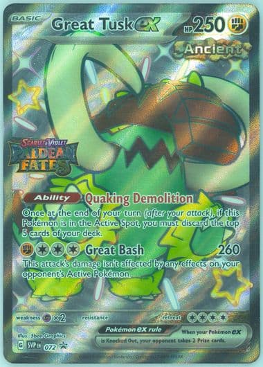 Great Tusk EX Paledean Fates Great Tusk EX & Iron Treads EX Premium Collection (072) 2025 Pokemon Svp EN-SV Black Star Promo