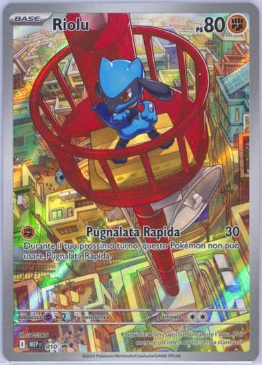 Riolu Mega Evolution Elite Trainer Box-Mega Lucario (010) 2025 Pokemon Italian Mep It-Me Black Star Promo