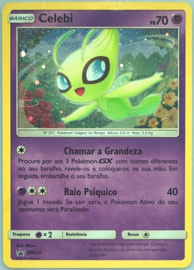Celebi-Holo Cosmic Eclipse Three Pack Blisters-Portuguese (SM224) 2019 Pokemon SM Black Star Promo
