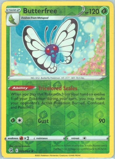 Butterfree-Reverse Foil (003) 2021 Pokemon Sword & Shield Fusion Strike