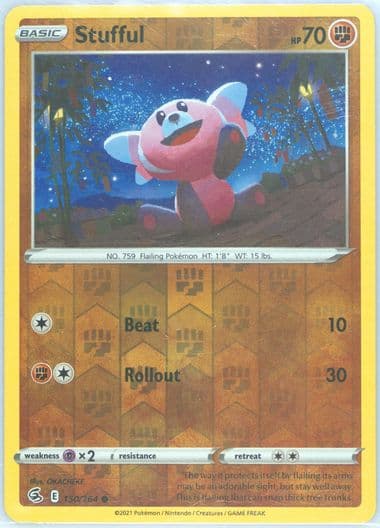 Stufful-Reverse Foil (150) 2021 Pokemon Sword & Shield Fusion Strike