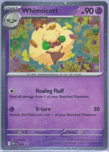 Whimsicott Phantasmal Flames Single Pack Blister (019) 2025 Pokemon Mep EN-Me Black Star Promo