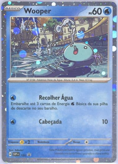 Wooper Surging Sparks Single Pack Blister (155) 2024 Pokemon Portuguese Svp PT-SV Black Star Promo
