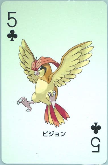 Pidgeotto 5 of Clubs 2004 Pokemon Firered Version Playing Cards