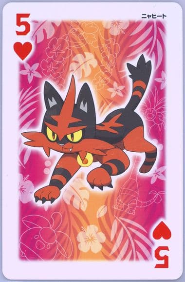 Torracat 5 of Hearts 2016 Pokemon Moon Playing Cards
