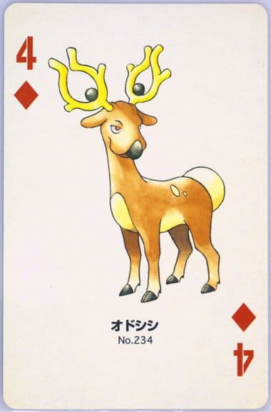 Stantler 4 of Diamonds (234) 2000 Pokemon Gold Version Part 2 Playing Cards