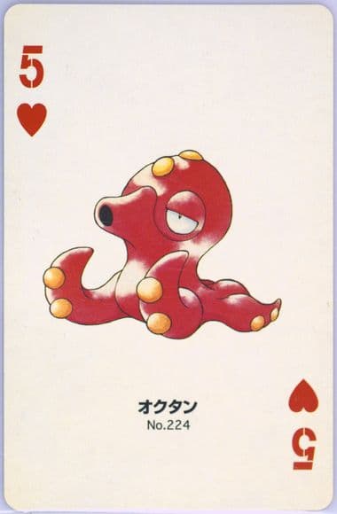 Octillery 5 of Hearts (224) 2000 Pokemon Gold Version Part 2 Playing Cards