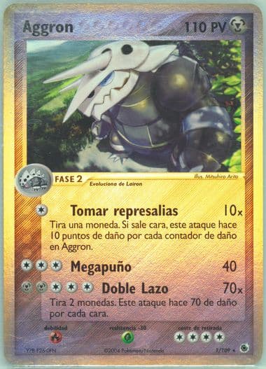Aggron-Reverse Foil (1) 2004 Pokemon Spanish EX Ruby & Sapphire