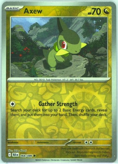 Axew Reverse Holo (068) 2025 Pokemon Blk EN-Black Bolt