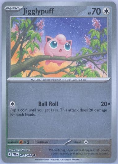 Jigglypuff Reverse Holo (076) 2025 Pokemon Pfl EN-Phantasmal Flames