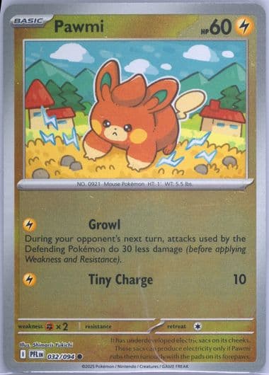 Pawmi Reverse Holo (032) 2025 Pokemon Pfl EN-Phantasmal Flames