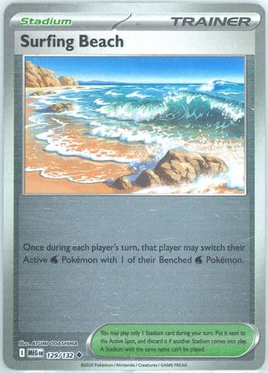 Surfing Beach Reverse Holo (129) 2025 Pokemon Meg EN-Mega Evolution