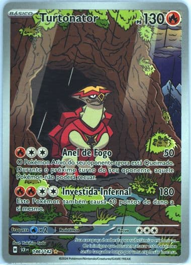 Turtonator Illustration Rare (146) 2024 Pokemon Portuguese Scr PT-Stellar Crown
