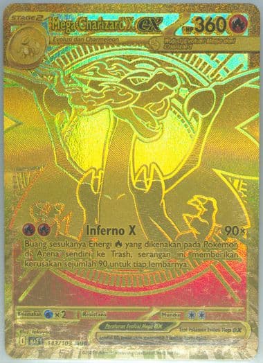 Mega Charizard X EX Mega Ultra Rare (143) 2025 Pokemon Indonesian MA2 I-Blue Blaze