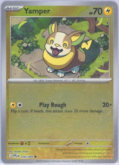 Yamper Reverse Holo (030) 2025 Pokemon Pfl EN-Phantasmal Flames