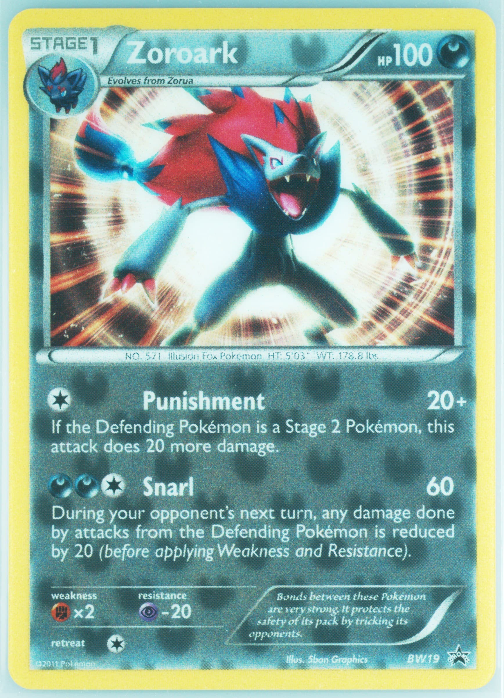 Zoroark Jumbo-Illusions Collection (BW19) 2011 Pokemon Black & White Promo