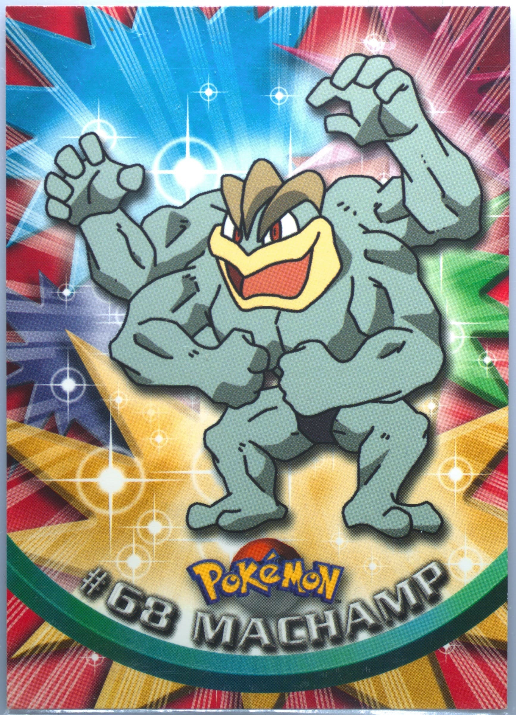 Machamp (68) 1999 Topps Pokemon TV