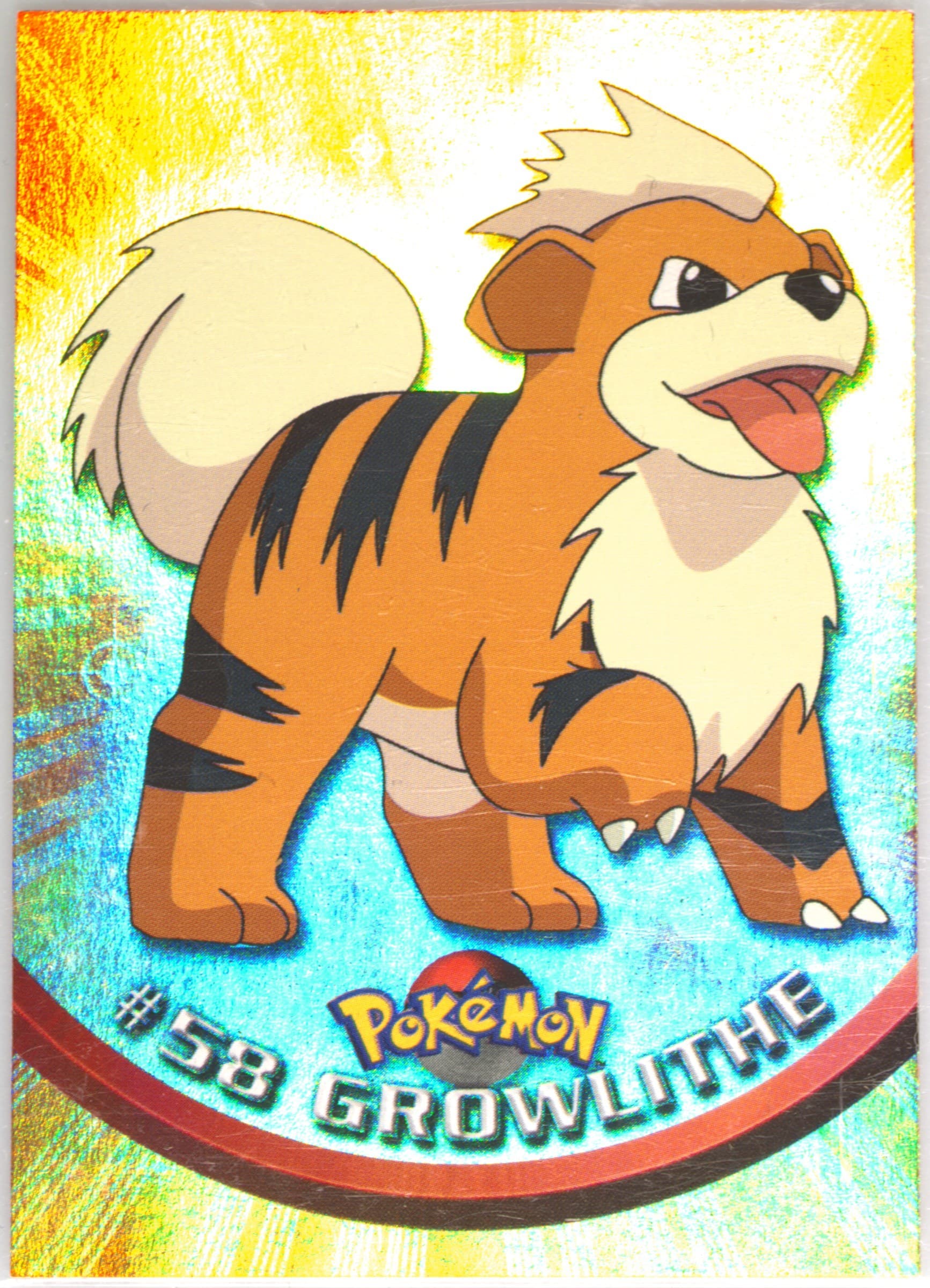 Growlithe Rainbow Foil (58) 1999 Topps Pokemon TV