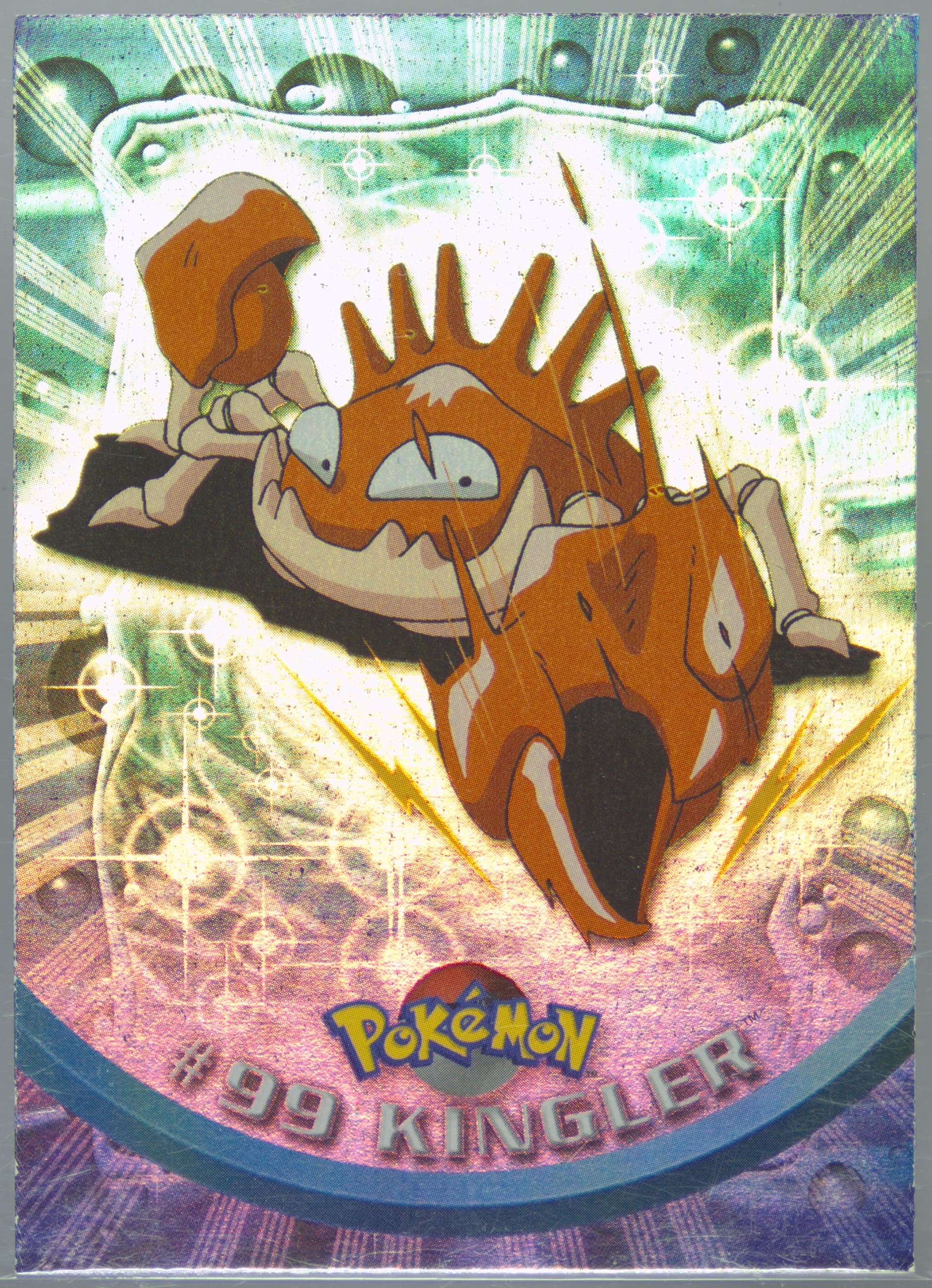 Kingler Rainbow Foil (99) 2000 Topps Pokemon TV Animation Series 2