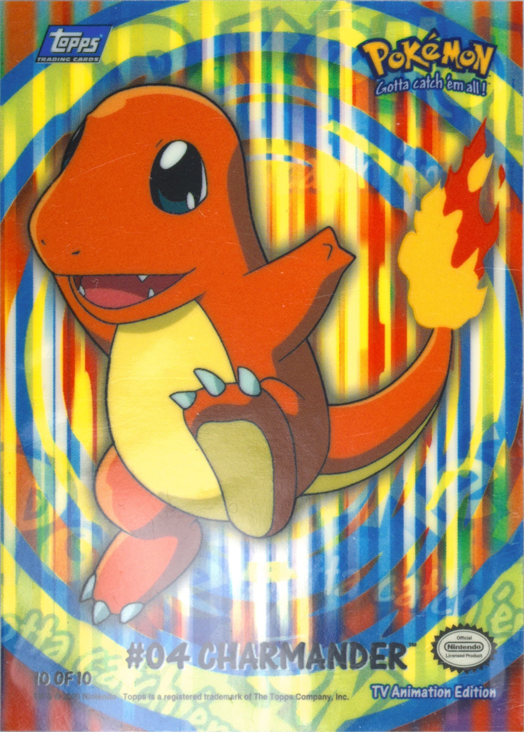 Charmander (10) 2000 Topps Pokemon TV Animation Series 2 Stick-Ons