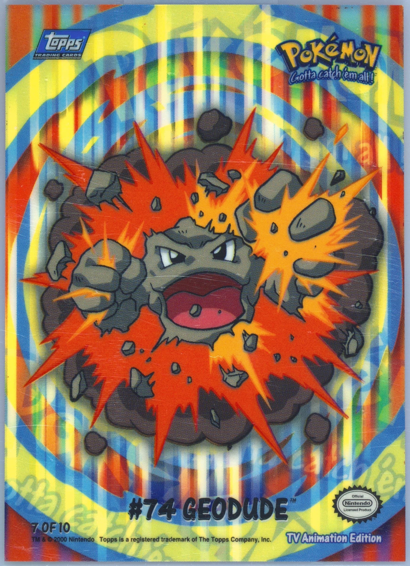 Geodude (7) 2000 Topps Pokemon TV Animation Series 2 Stick-Ons