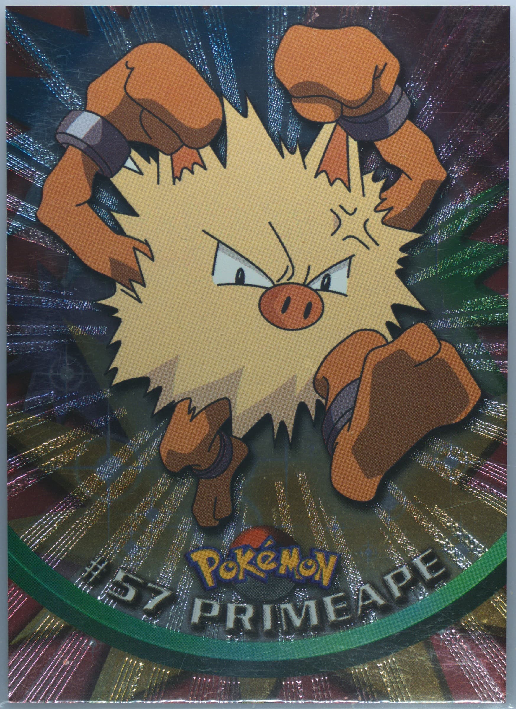 Primeape Foil (57) 1999 Topps Pokemon TV