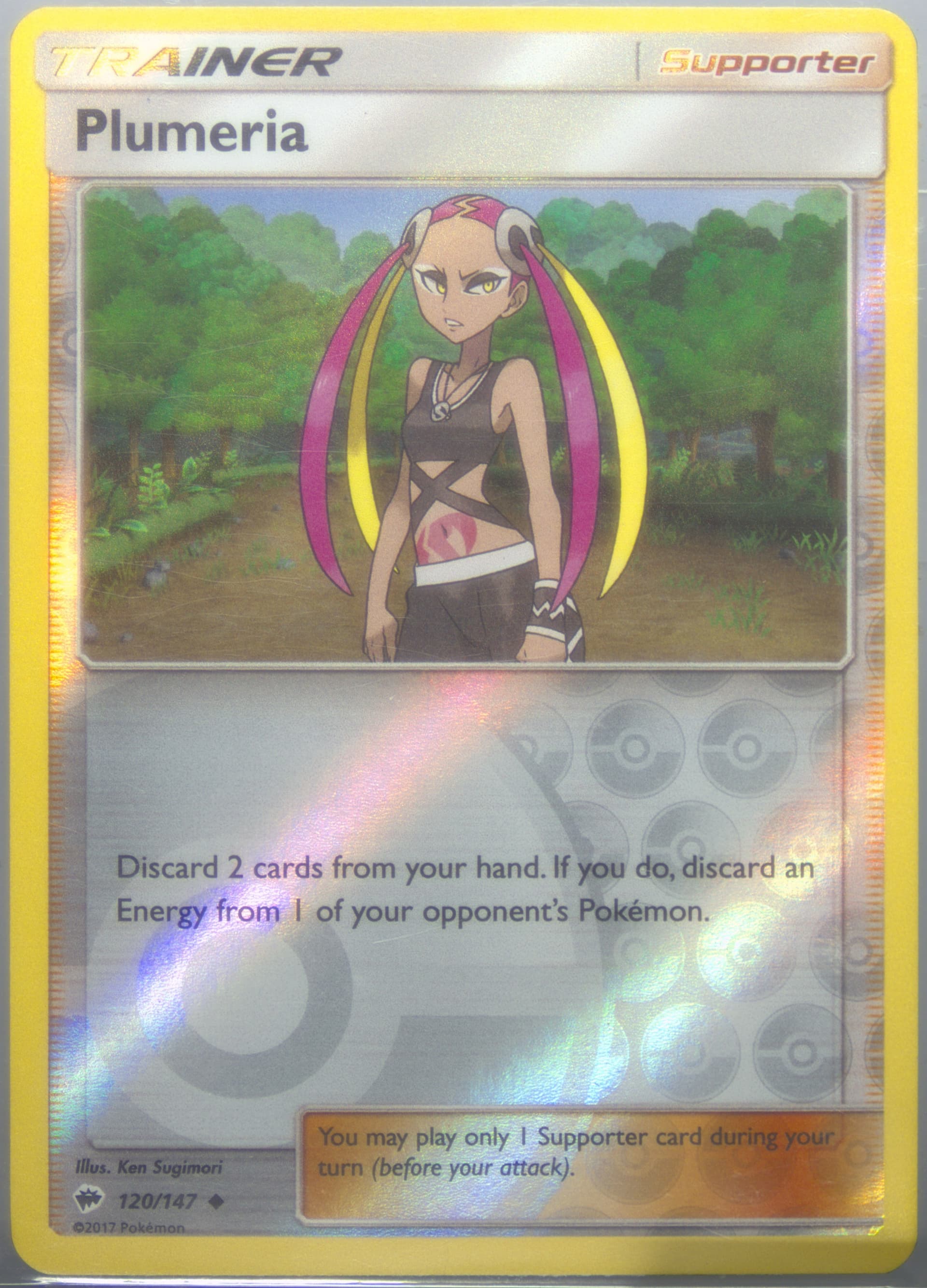 Plumeria-Reverse Foil (120) 2017 Pokemon Sun & Moon Burning Shadows