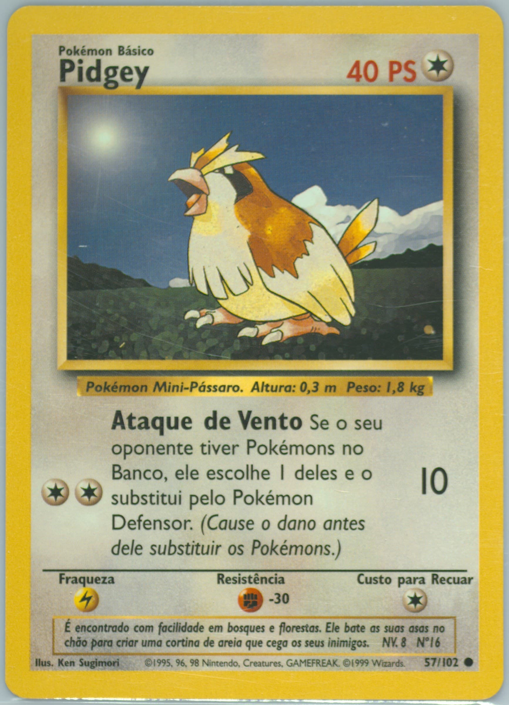 Pidgey (57) 1999 Pokemon Portuguese